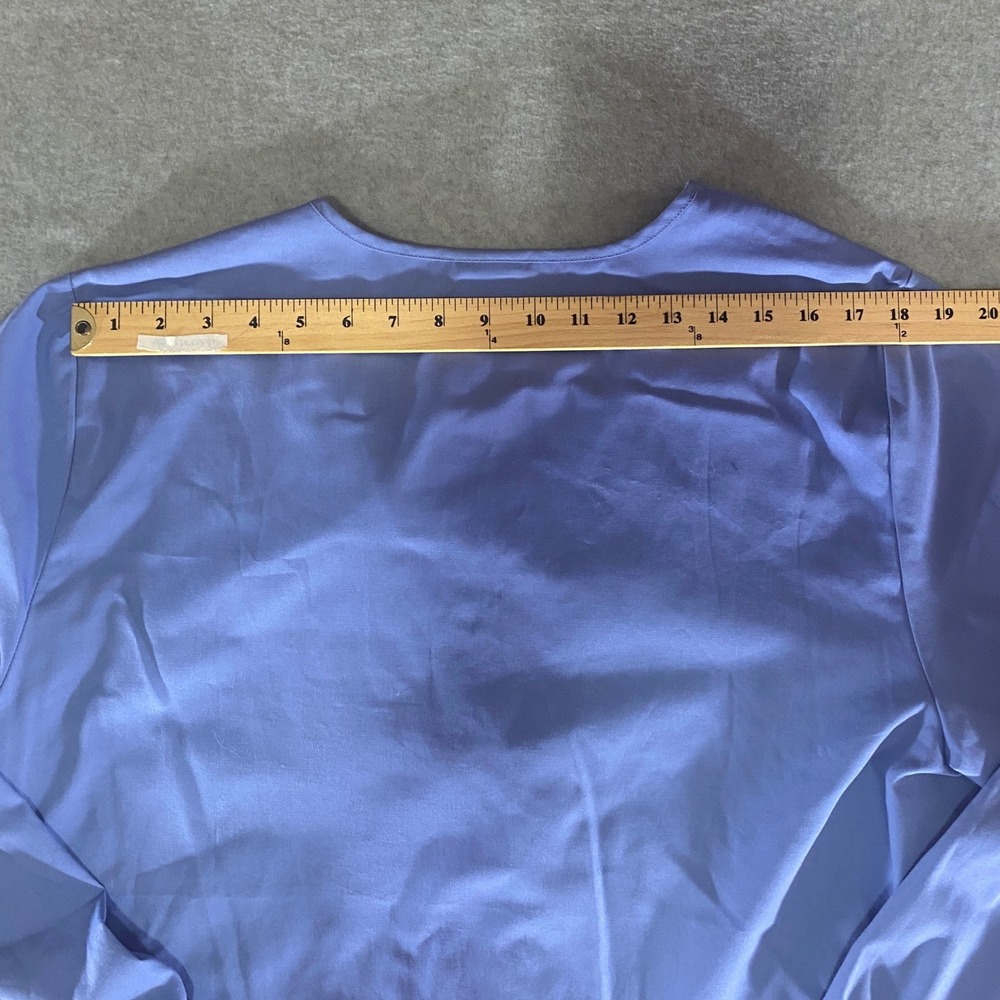 Cherokee Workwear Blue Scrub Jacket Button Front Long Sleeve Pockets Large - Picture 4 of 9